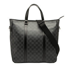 ルイ ヴィトン ダミエ グラフィット タダオPM トートバッグ ショルダーバッグ 2WAY N41259 ブラック PVC レザー メンズ LOUIS VUITTON 【中古】