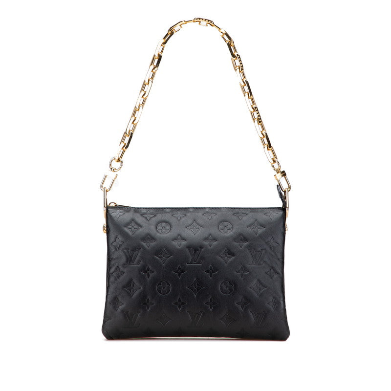 ルイ ヴィトン モノグラム エンボス クッサンPM ショルダーバッグ ハンドバッグ 2WAY M57790 ノワール ブラック レザー レディース LOUIS VUITTON 【中古】