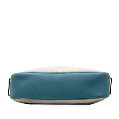 エルメス サコ 斜め掛け ショルダーバッグ ブルー トワルアッシュ レザー レディース HERMES 【中古】