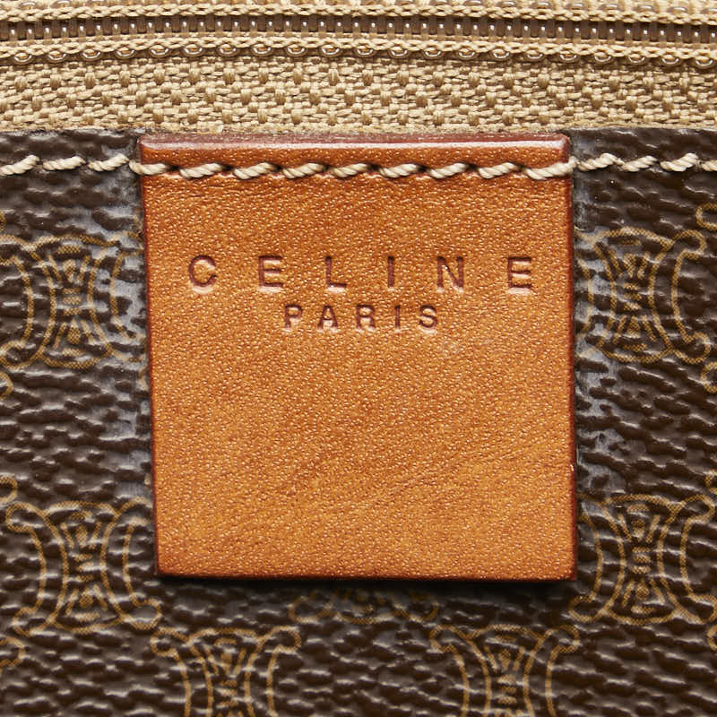 セリーヌ マカダム トートバッグ ブラウン PVC レザー レディース CELINE 【中古】