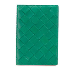ボッテガヴェネタ イントレチャート パスポートケース グリーン レザー レディース BOTTEGAVENETA 【中古】