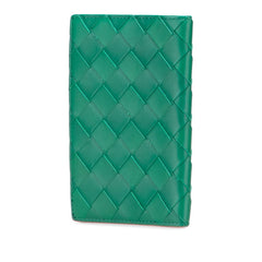 ボッテガヴェネタ イントレチャート パスポートケース グリーン レザー レディース BOTTEGAVENETA 【中古】