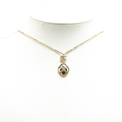 シャネル ココマーク ひし形 モチーフ ラインストーン ネックレス ゴールド メッキ レディース CHANEL 【中古】