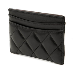 シャネル ココマーク マトラッセ カードケース パスケース ブラック ラムスキン レディース CHANEL 【中古】