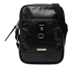 サンローラン ロゴ ショルダーバッグ クロスボディバッグ 斜めかけ ブラック レザー メンズ SAINT LAURENT 【中古】