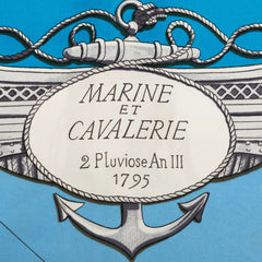 エルメス カレ90 MARINE ET CAVALERIE 海と騎兵隊 スカーフ ブルー マルチカラー シルク レディース HERMES 【中古】