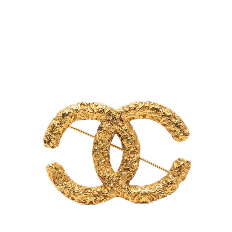 シャネル ココマーク ヨウガン 溶岩 モチーフ ブローチ ゴールド メッキ レディース CHANEL 【中古】