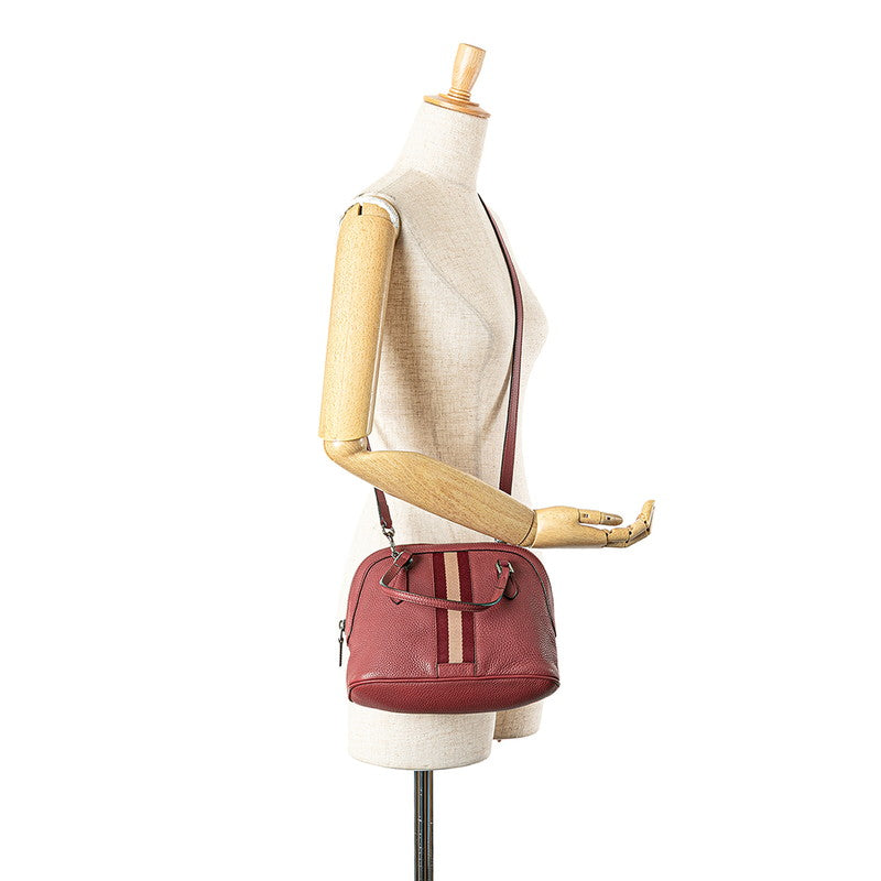 グッチ シェリーライン ハンドバッグ ショルダーバッグ 2WAY 341504 レッド レザー レディース GUCCI 【中古】