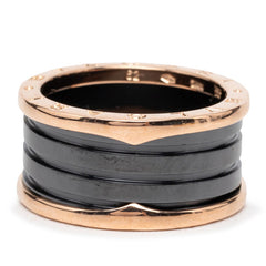 ブルガリ B-zero1 ビーゼロワン リング 指輪 #62 セラミック K18PG ピンクゴールド 750 レディース BVLGARI 【中古】