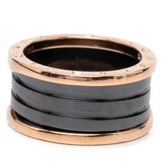ブルガリ B-zero1 ビーゼロワン リング 指輪 #62 セラミック K18PG ピンクゴールド 750 レディース BVLGARI 【中古】