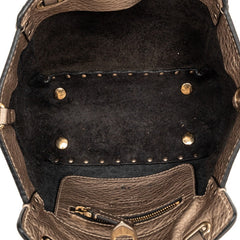 ヴァレンティノ ガラヴァーニ ロックスタッズ ミニ ハンドバッグ ショルダーバッグ 2WAY ゴールド レザー レディース VALENTINO 【中古】