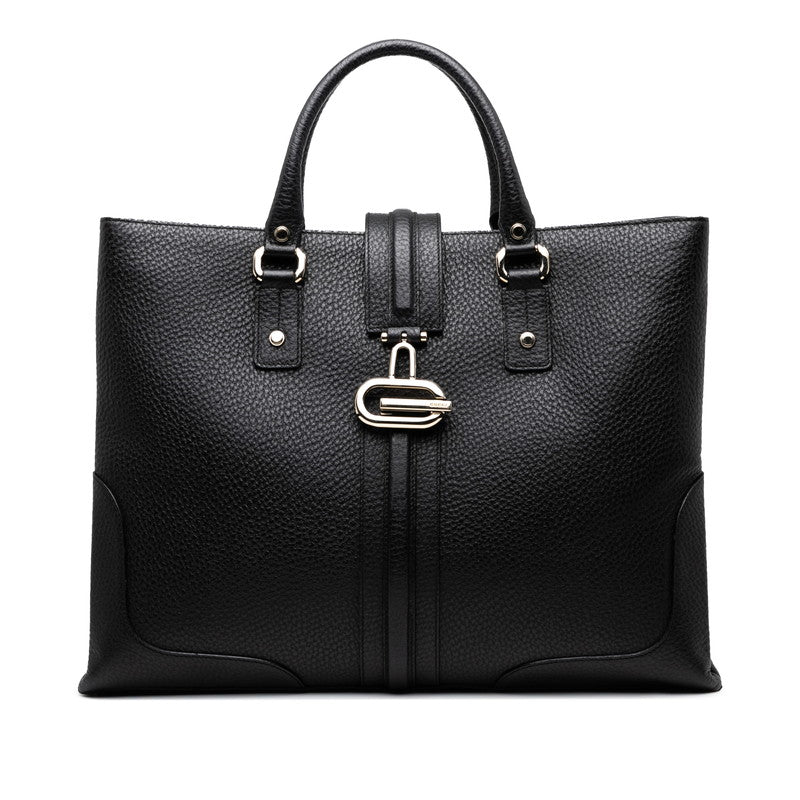 グッチ トートバッグ ハンドバッグ 130994 ブラック レザー メンズ GUCCI 【中古】