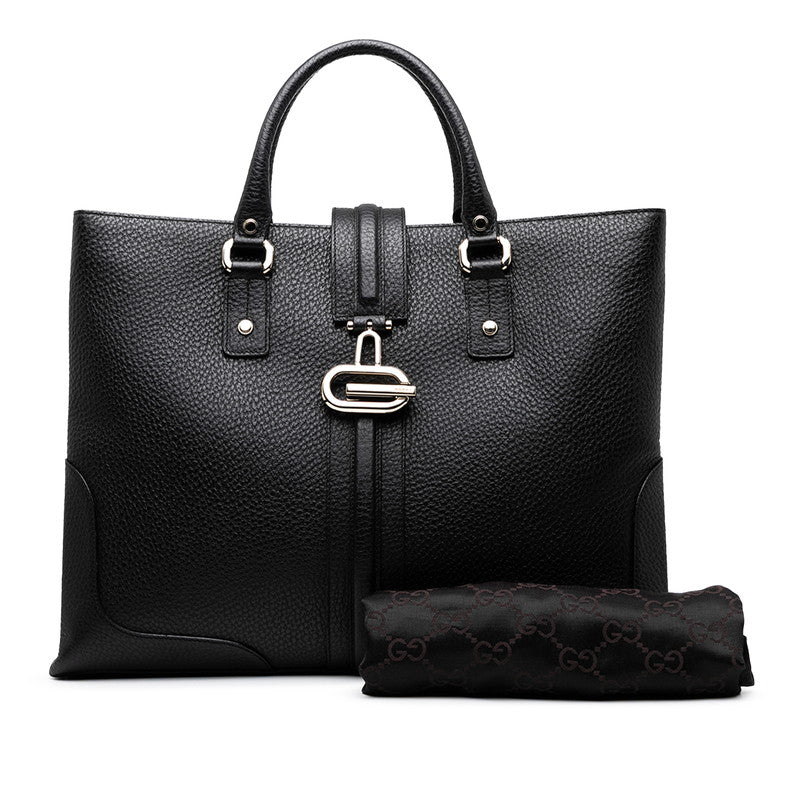 グッチ トートバッグ ハンドバッグ 130994 ブラック レザー メンズ GUCCI 【中古】