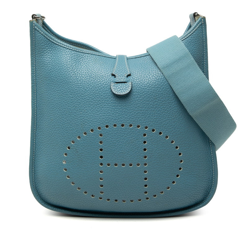 エルメス エブリン3 斜め掛け ショルダーバッグ □R刻印 ブルージーン トリヨンクレマンス レディース HERMES 【中古】
