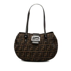 フェンディ ズッカ トートバッグ ショルダーバッグ 2WAY 8BR088 ブラウン キャンバス レザー レディース FENDI 中古