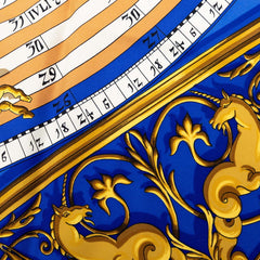 エルメス カレ90 DIES ET HORE 占星術 スカーフ ブルー マルチカラー シルク レディース HERMES 【中古】