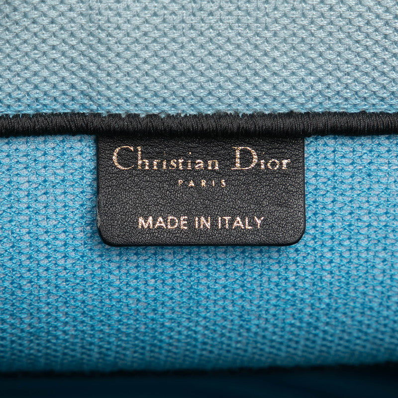 クリスチャンディオール ブックトート ミディアム トートバッグ ライトブルー マルチカラー キャンバス レディース Christian Dior 【中古】