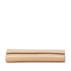 セリーヌ ラージ フラップウォレット 長財布 10B563 ベージュ レザー レディース CELINE 中古