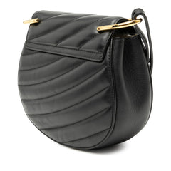 クロエ ドリュー キルティング 斜め掛け ショルダーバッグ ターンロック ブラック ゴールド カーフ レディース Chloe 【中古】