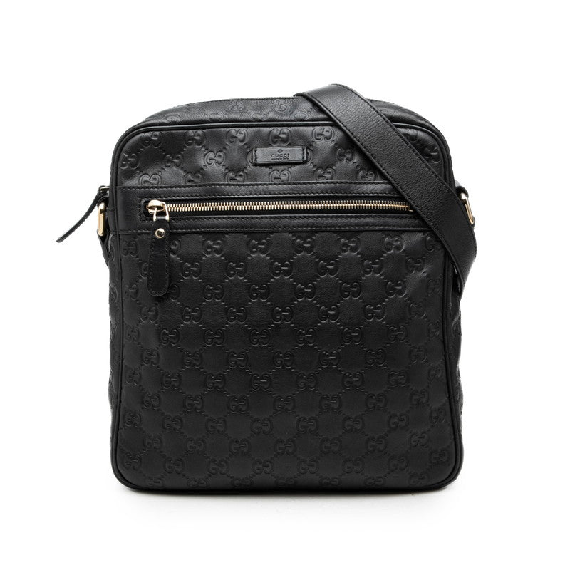 グッチ グッチシマ 斜め掛け ショルダーバッグ 201448 ブラック レザー レディース GUCCI 中古