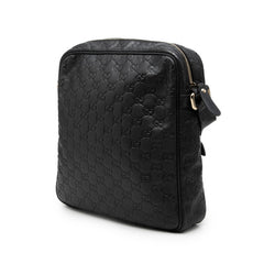 グッチ グッチシマ 斜め掛け ショルダーバッグ 201448 ブラック レザー レディース GUCCI 中古
