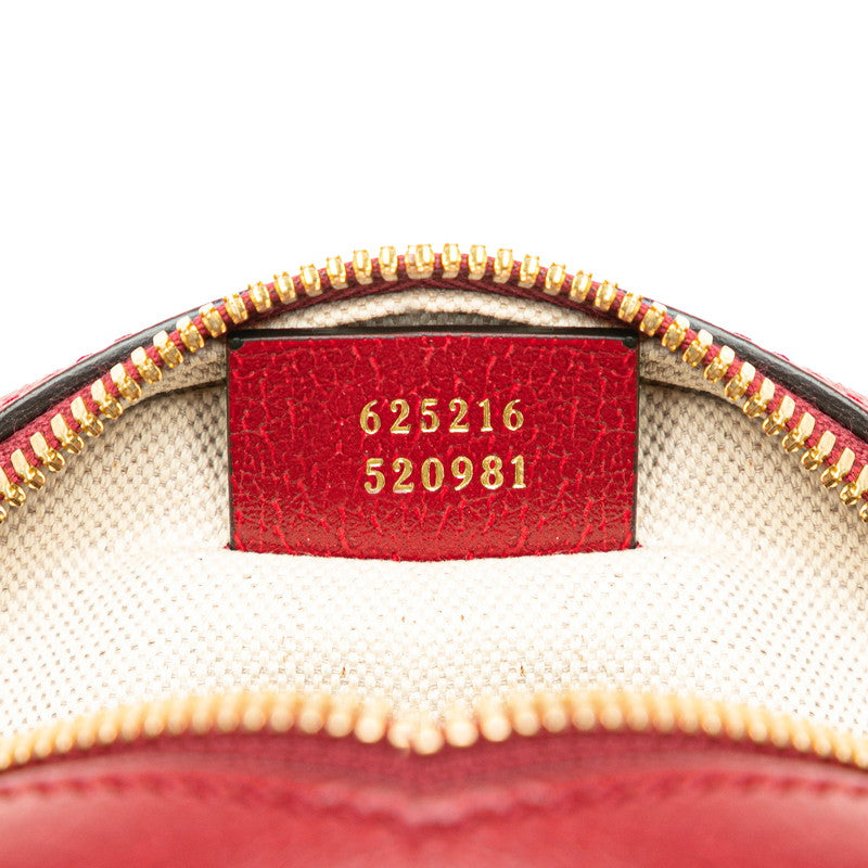 グッチ × ドラえもん ミニ GGスプリーム 斜め掛け ショルダーバッグ 625216 ベージュ レッド PVC レザー レディース GUCCI 【中古】