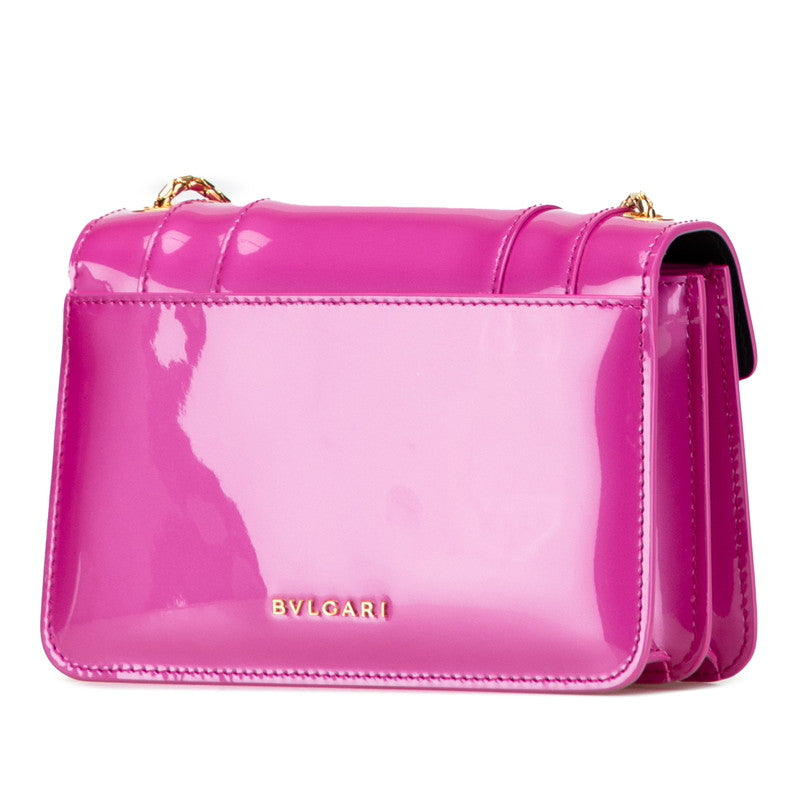 ブルガリ セルペンティ フォーエバー チェーン ショルダーバッグ ピンク エナメル レディース BVLGARI 【中古】