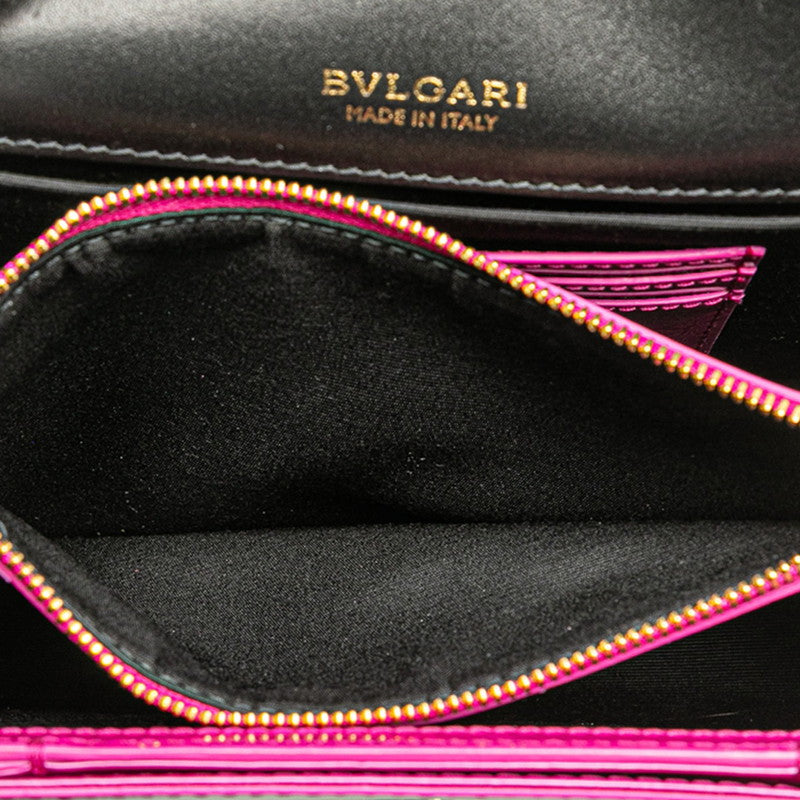 ブルガリ セルペンティ フォーエバー チェーン ショルダーバッグ ピンク エナメル レディース BVLGARI 【中古】