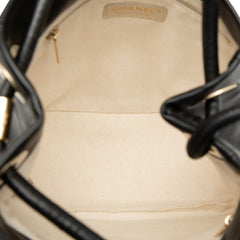 シャネル カメリア ハンドバッグ ショルダーバッグ ブラック ホワイト レザー レディース CHANEL 【中古】