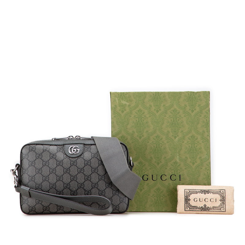 グッチ GGスプリーム オフィディア ショルダーバッグ 699439 グレー PVC レザー レディース GUCCI 【中古】