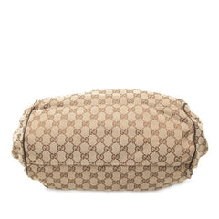 グッチ GGキャンバス スーキー ハンドバッグ 223974 ベージュ ブラウン キャンバス レザー レディース GUCCI 【中古】