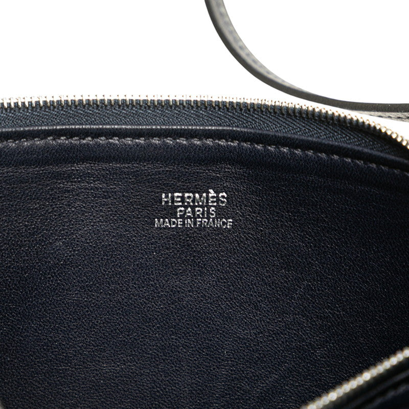 エルメス インボックス ハンドバッグ ネイビー シルバー金具 ボックスカーフ レディース HERMES 【中古】