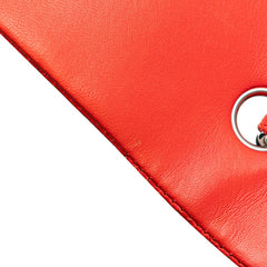 シャネル マトラッセ25 パンチング ココマーク チェーン ショルダーバッグ レッド ラムスキン レディース CHANEL 【中古】