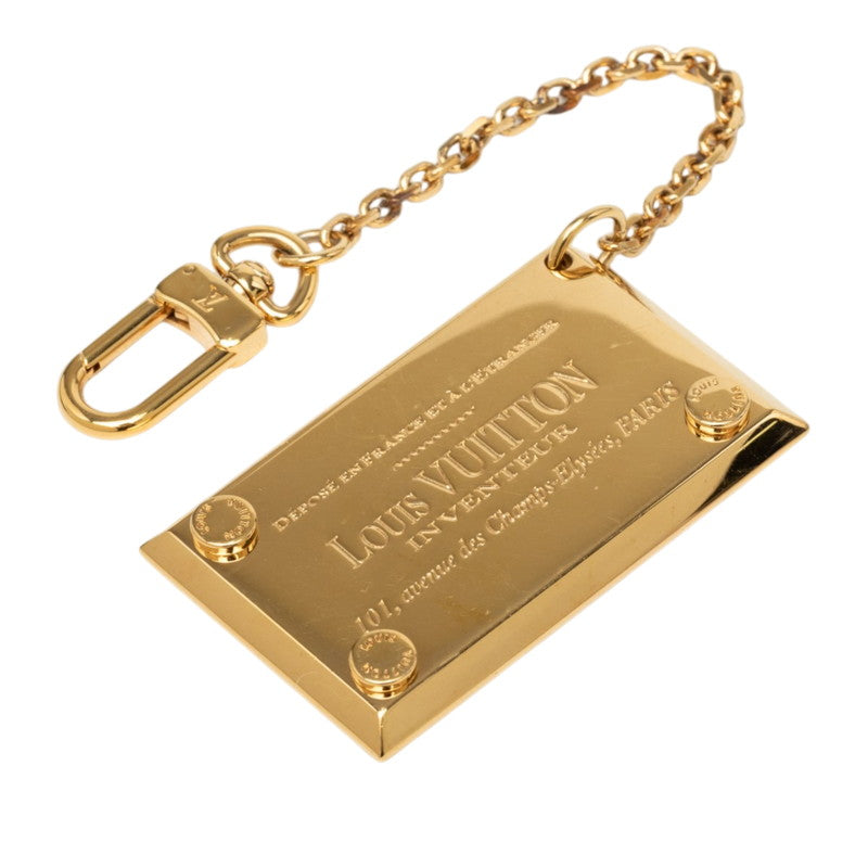 ルイ ヴィトン ロゴプレート ミラー キーホルダー バッグチャーム ゴールド メッキ レディース LOUIS VUITTON 中古