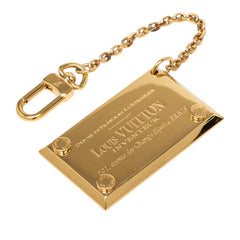ルイ ヴィトン ロゴプレート ミラー キーホルダー バッグチャーム ゴールド メッキ レディース LOUIS VUITTON 中古
