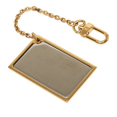 ルイ ヴィトン ロゴプレート ミラー キーホルダー バッグチャーム ゴールド メッキ レディース LOUIS VUITTON 中古