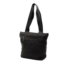 プラダ 三角ロゴプレート トートバッグ ハンドバッグ ブラック ナイロン レディース PRADA 【中古】