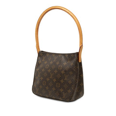 ルイ ヴィトン モノグラム ルーピングMM ショルダーバッグ ハンドバッグ M51146 ブラウン PVC レザー レディース LOUIS VUITTON 中古