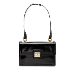 サルヴァトーレフェラガモ ロゴ ハンドバッグ ブラック パテントレザー レディース Salvatore Ferragamo 【中古】