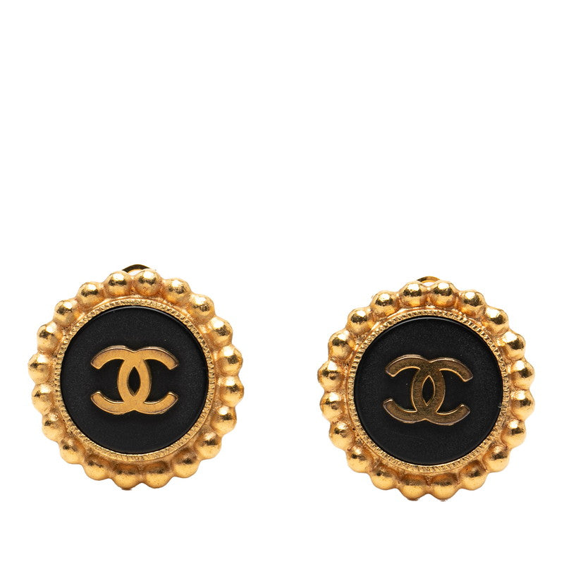 シャネル ココマーク ヴィンテージ イヤリング ゴールド ブラック メッキ プラスチック レディース CHANEL 【中古】