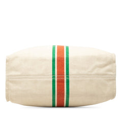 グッチ シェリーライン トートバッグ ショルダーバッグ 2WAY 657422 イエロー ホワイト キャンバス レザー レディース GUCCI 【中古】