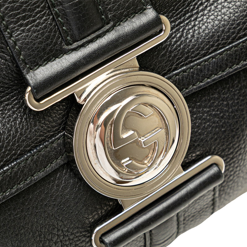 グッチ インターロッキングG ハンドバッグ 232935 ブラック レザー レディース GUCCI 【中古】