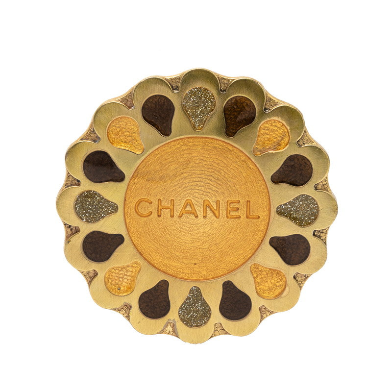 シャネル ロゴ ブローチ ゴールド メッキ レディース CHANEL 【中古】