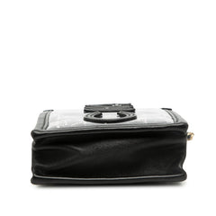 シャネル ロゴ ツイード チェーン ショルダーバッグ フォンケース ブラック ビニール レザー レディース CHANEL 【中古】