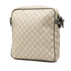 グッチ GGスプリーム 斜めがけ ショルダーバッグ 201448 ベージュ グレー PVC レザー メンズ GUCCI 【中古】