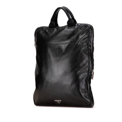 プラダ 三角ロゴプレート メタルプレート スタッズ ハンドバッグ トートバッグ VA0744 ブラック レザー レディース PRADA 【中古】