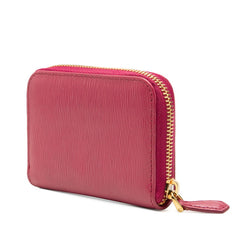 プラダ カードケース コインケース 小銭入れ ピンク レザー レディース PRADA 中古