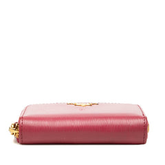 プラダ カードケース コインケース 小銭入れ ピンク レザー レディース PRADA 中古