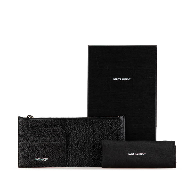 サンローラン カードケース コインケース 617600 ブラック レザー メンズ SAINT LAURENT 【中古】