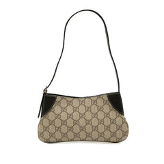 グッチ GGエンブレム GGスプリーム ハンドバッグ ワンショルダーバッグ 820696 ベージュ ブラック PVC レザー レディース GUCCI 中古